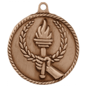 Antique Bronze 2" Torch High Relief Medal