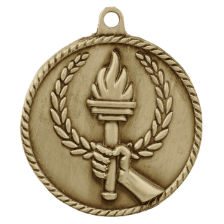 Antique Gold 2" Torch High Relief Medal