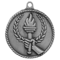 Antique Silver 2" Torch High Relief Medal