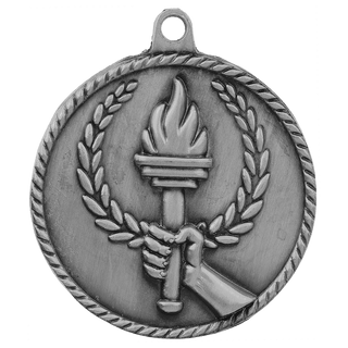 Antique Silver 2" Torch High Relief Medal