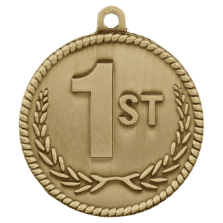 2" Antique Gold 1st Place High Relief Medal