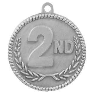 2" Antique Silver 2nd Place High Relief Medal