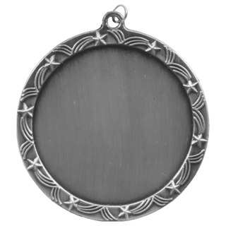 Antique Silver 2 1/2" Stars 2" Insert Holder Medal