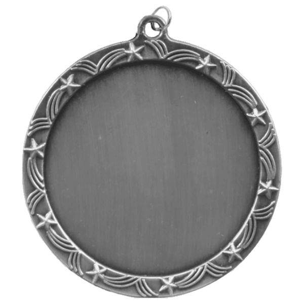 Antique Silver 2 1/2" Stars 2" Insert Holder Medal