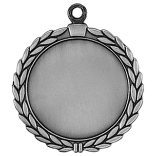 Antique Silver 2 1/2" Wreath 2" Insert Holder Medal