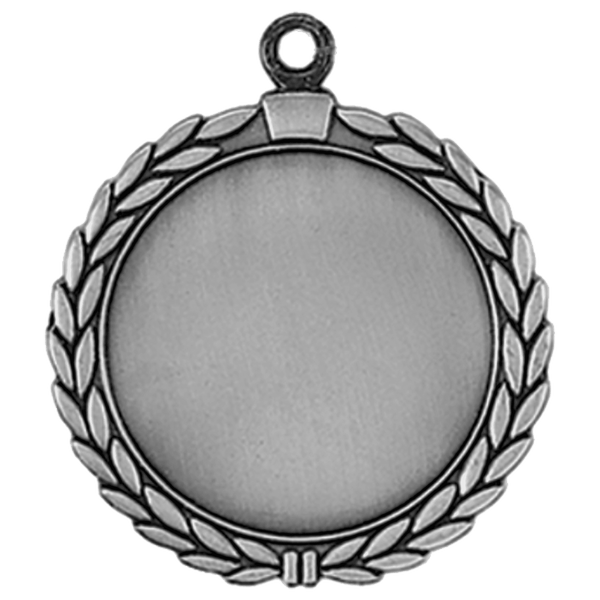 Antique Silver 2 1/2" Wreath 2" Insert Holder Medal