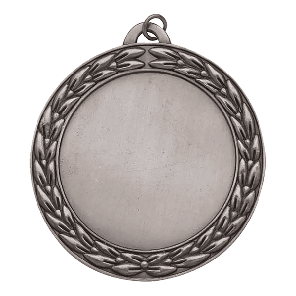 Antique Silver 2 2 3/4" Wreath 2" Insert Holder Medal