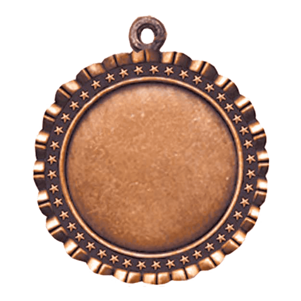 Antique Bronze 2 5/8" Star 2" Insert Holder Medal