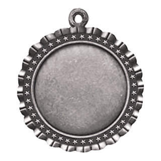 Antique Silver 2 5/8" Star 2" Insert Holder Medal