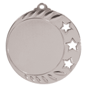 Bright Silver 2 3/4" 3-Star 2" Insert Holder Medal