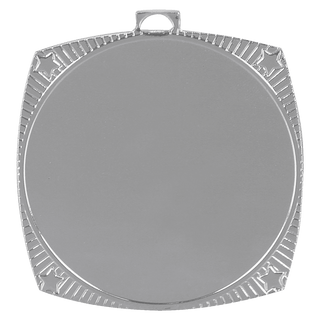 Bright Silver 2 1/8" Square Star 2" Insert Holder Medal