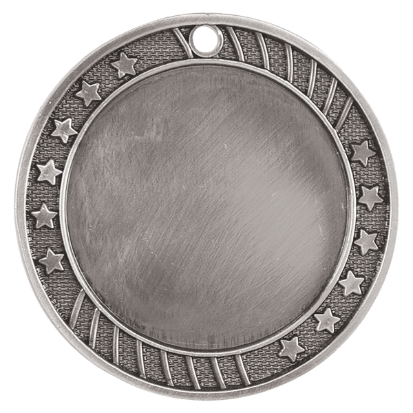 Antique Silver 2 3/4" 12-Star 2" Insert Holder Medal