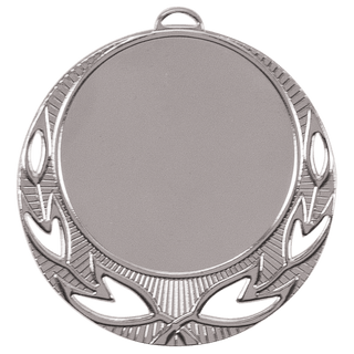 Bright Silver 2 3/4" Open Wreath 2" Insert Holder Medal