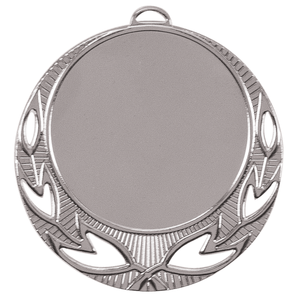 Bright Silver 2 3/4" Open Wreath 2" Insert Holder Medal