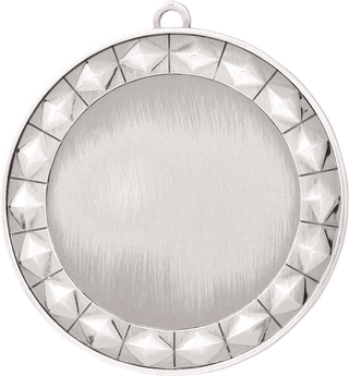 Bright Silver 2 3/4" Diamond 2" Insert Holder Medal