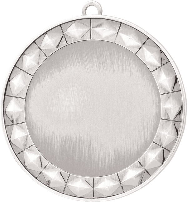 Bright Silver 2 3/4" Diamond 2" Insert Holder Medal