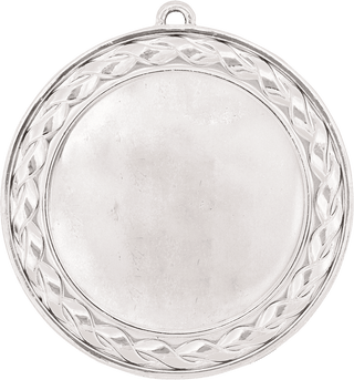 Bright Silver 2 3/4" Weave 2" Insert Holder Medal