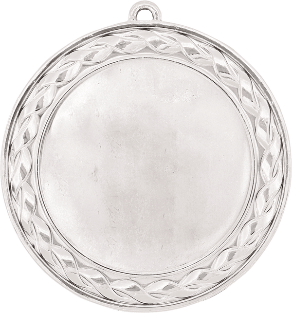 Bright Silver 2 3/4" Weave 2" Insert Holder Medal