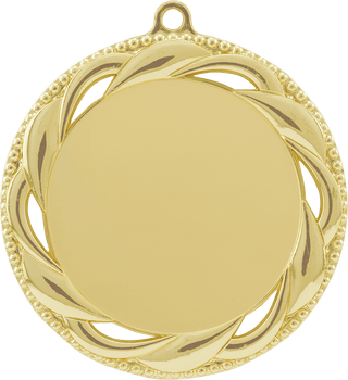 Bright Gold 2 3/4" Rosette 2" Insert Holder Medal