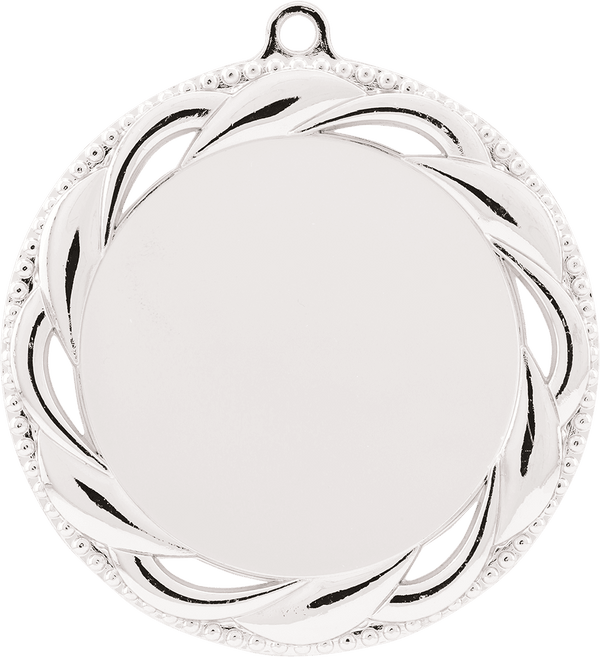 Bright Silver 2 3/4" Rosette 2" Insert Holder Medal