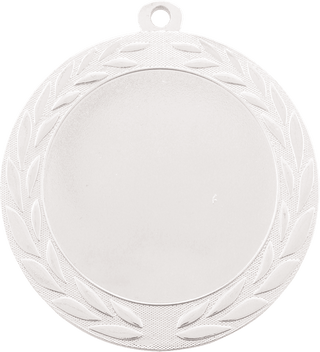 Bright Silver 2 3/4" Wreath 2" Insert Holder Medal