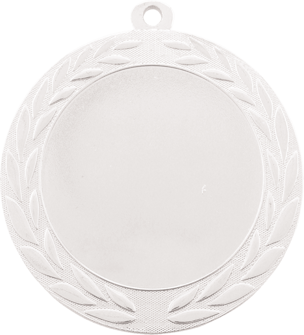 Bright Silver 2 3/4" Wreath 2" Insert Holder Medal