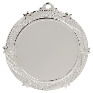 Bright Silver 2 3/4" 6-Star 2" Insert Medal Holder