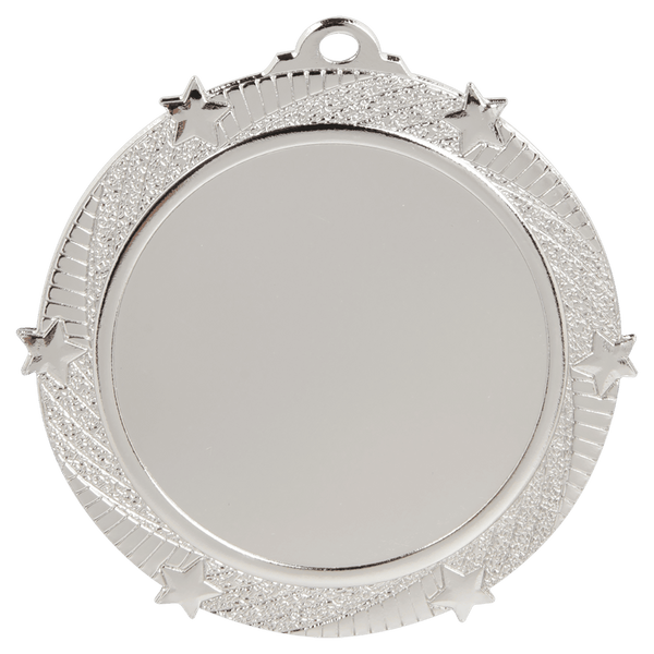 Bright Silver 2 3/4" 6-Star 2" Insert Medal Holder