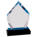 Blue 7" Fusion Diamond Impress Acrylic with Glass Base