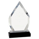 Silver 8" Fusion Diamond Impress Acrylic with Glass Base