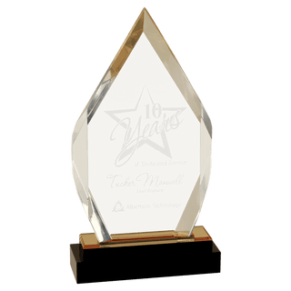 Gold 9" Fusion Diamond Impress Acrylic with Glass Base