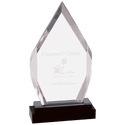 Silver 9" Fusion Diamond Impress Acrylic with Glass Base
