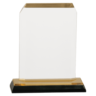 Gold 3 1/2" x 5 1/2" Clipped Corner Impress Acrylic