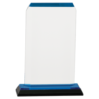 Blue 3 1/2" x 6 1/2" Clipped Corner Impress Acrylic