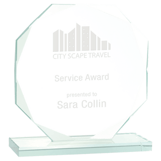 7 1/2" Octagon Jade Glass Award