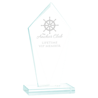8 1/2" Diamond Jade Glass Award