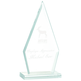 7 1/2" Triangle Jade Glass Award