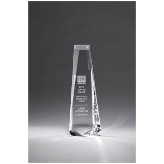 5 1/8" x 11" x 2" (Tapered) Crystal Obelisk