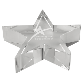4 1/8" x 7/8" Thick Crystal Star Paperweight