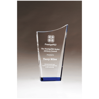 4 7/8" x 8" Contemporary Series Crystal with Blue Crystal Bottom