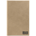 Light Brown 5 3/8" x 8 1/4" Light Brown Leatherette 110 Page Bound Journal with Ribbon Bookmark