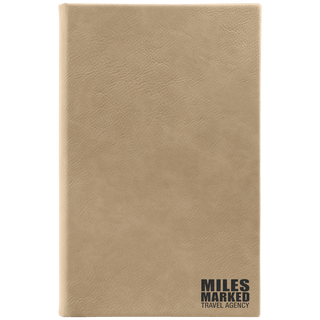 Light Brown 5 3/8" x 8 1/4" Light Brown Leatherette 110 Page Bound Journal with Ribbon Bookmark