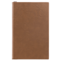Dark Brown 5 3/8" x 8 1/4" Light Brown Leatherette 110 Page Bound Journal with Ribbon Bookmark