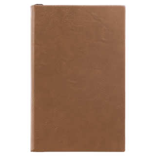 Dark Brown 5 3/8" x 8 1/4" Light Brown Leatherette 110 Page Bound Journal with Ribbon Bookmark