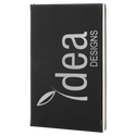 Black/Silver 5 3/8" x 8 1/4" Light Brown Leatherette 110 Page Bound Journal with Ribbon Bookmark