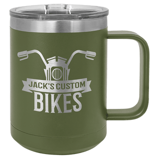 Polar Camel 15 oz. Olive Green Vacuum Insulated Mug with Slider Lid