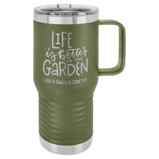 Polar Camel 20 oz. Olive Green Vacuum Insulated Travel Mug with Slider Lid