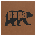 Dark Brown 10" x 10" Laserable Leatherette Wall Decor with Sawtooth Hanger