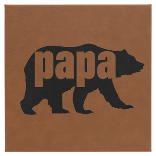 Dark Brown 10" x 10" Laserable Leatherette Wall Decor with Sawtooth Hanger