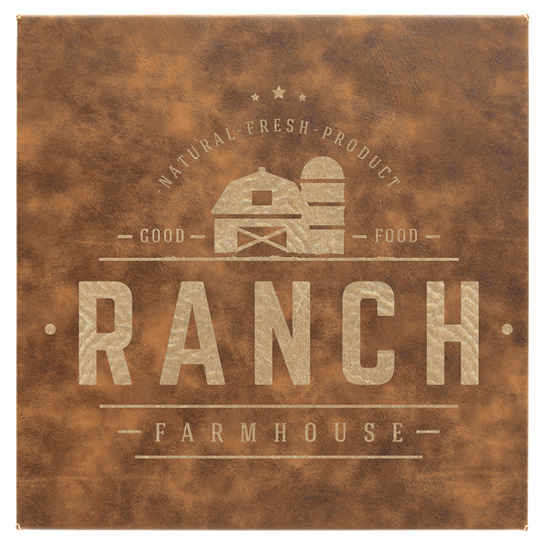 Rustic/Gold 10" x 10" Laserable Leatherette Wall Decor with Sawtooth Hanger